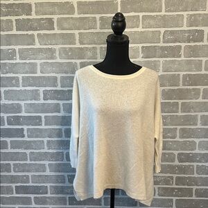 Allude Elegant Cream Crew Neck Sweater Oversized Women’s Size Small